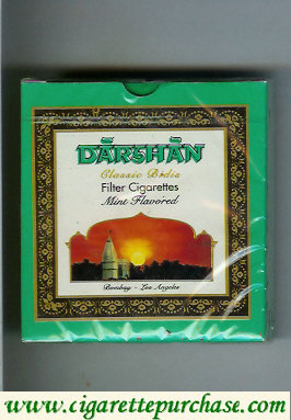 Darshan Classic Bidis Mint Flavored cigarettes wide flat hard box